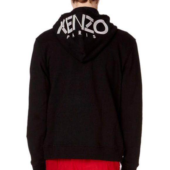 Kenzo Logo-Hood Zip-Front Hoodie Cotton Jacket - Picture 1 of 7